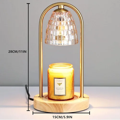 Vista 5 de Lámpara calentadora de velas con 2 bombillas, calentador eléctrico de velas con temporizador, regalos para mamá, bombillas aromáticas
