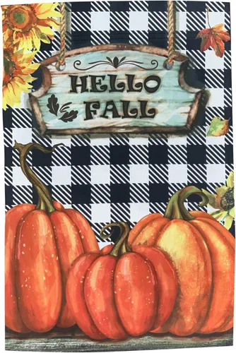 Vista 7 de Bandera de jardín de Halloween de calabazas de gato negro, 12 x 18 pulgadas, doble cara, decoraciones de Halloween, decoración del hogar, calabazas