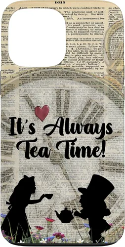 Vista 24 de iPhone 16 It's Always Tea Time! Funda Alicia y el Sombrerero Loco