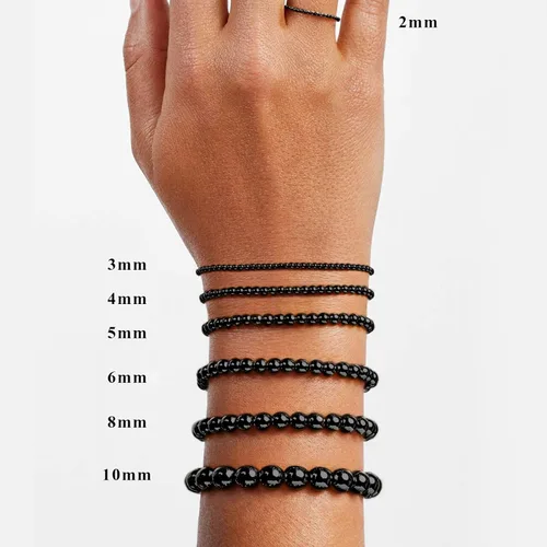 Vista 3 de [2 MM/280 piezas] Cuentas de acero inoxidable negras redondas de metal espaciador a granel para hacer joyas DIY, collar, pulsera Jewelry Beads for
