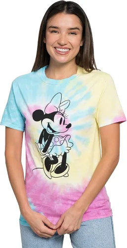 Vista 4 de Disney Camiseta para mujer Minnie Mouse Print 100% algodón Tie Dye