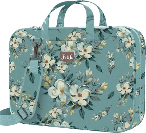 Vista 15 de DEHITE Bible Cover Case for Women – Floral Black Bible Bag Carrying Case – Messenger Bag