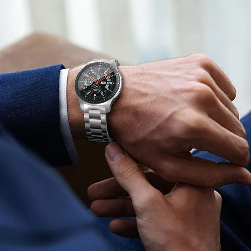 Vista 7 de BaiHui - Correa de metal compatible con Galaxy Watch de 1.81 pulgadas, Gear S3 Classic/Frontier, sin huecos, de liberación rápida, de acero
