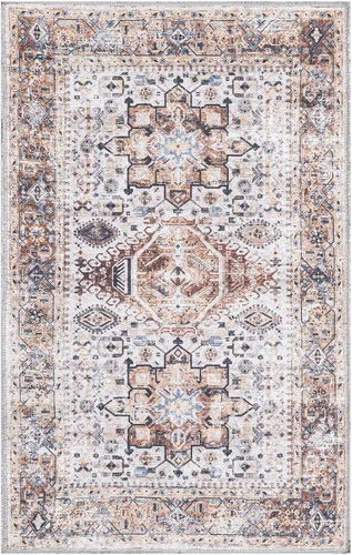Vista 3 de Unique Loom Yara Collection - Sunil - Alfombra rectangular (2 x 3 pies, rectangular, marfil almendra/negro)