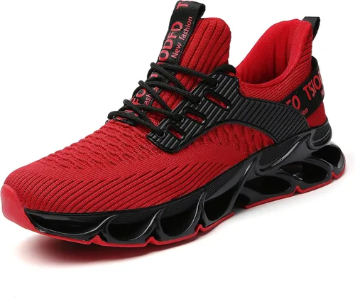 Vista 10 de TSIODFO Zapatillas de moda para correr y caminar para hombre Todo negro Q02