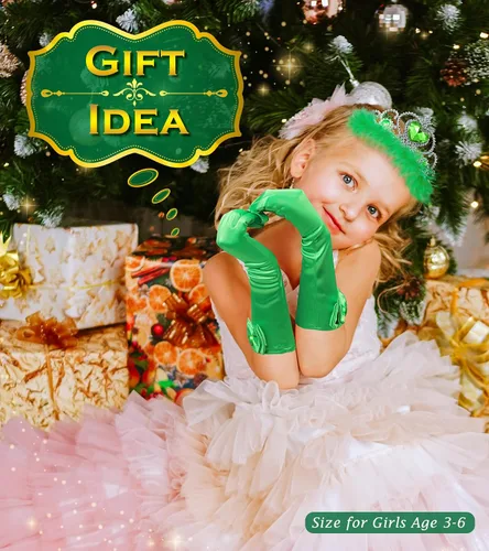 Vista 2 de BIBUTY Accesorios de vestir de princesa, guantes de princesa, juego de 7 piezas para niñas pequeñas