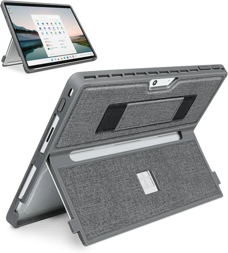 Vista 22 de Funda para Microsoft Surface Pro 11/10/9/8 de 13 pulgadas, con cubierta de soporte, correa de mano, funda resistente todo en uno compatible con Negro