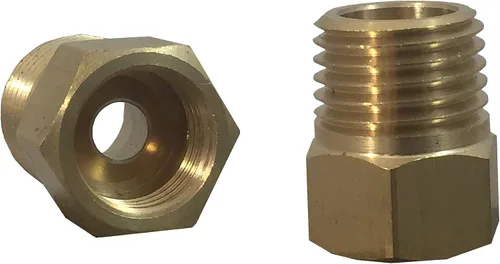 Vista 2 de Conector invertido, adaptador de acoplamiento para GLP, gas natural, propano, barbacoa, RV, aplicaciones, 1/4 de pulgada, llamarada invertida