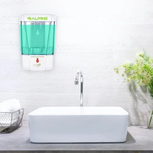 Vista 6 de Alpine Industries Alpine Industries - Desinfectante automático de manos de gel transparente de 23.7 fl oz, resistente comercial, color blanco