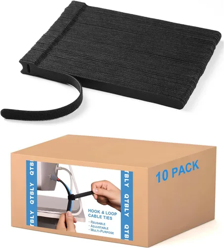 Vista 8 de 100 bridas reutilizables de 8 pulgadas Envolturas de cable ajustables, correas de cable Organizador de cables de gancho y bucle, organización