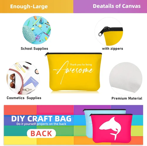 Vista 3 de Buryeah 24 bolsas de cosméticos para mujer, regalo de regreso a la escuela, profesores, estudiantes, regalo de agradecimiento por ser impresionante