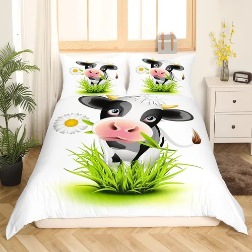Vista 25 de Erosebridal Funda de edredón lavanda para niños, niñas, adultos, mujeres, funda de edredón de árboles verdes, tamaño individual, juego de ropa