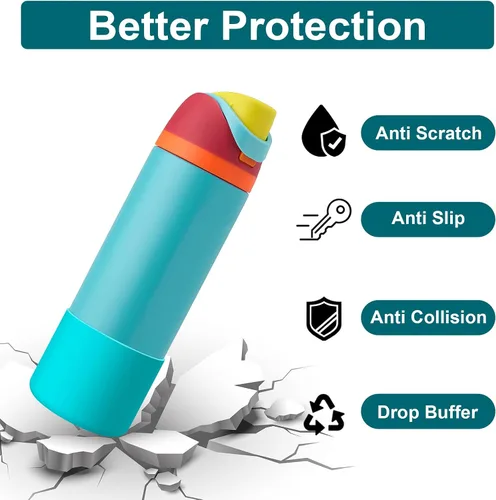 Vista 3 de Protector de Silicona para Botella de Agua Owala, 2 Piezas Fundas Protectoras Antideslizantes para Botellas de Agua FreeSip/Twist/Flip, Sin BPA