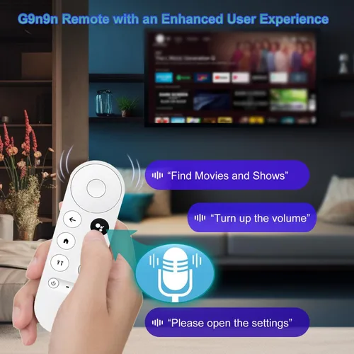 Vista 7 de Control remoto de repuesto con control de asistente de voz para Chromecast con Google TV (G9N9N) – Compatible con Google TV Streamer & Stick 4K/HD