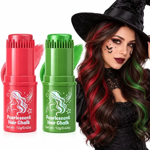 Vista 8 de Peine de color rojo temporal para el cabello, tiza lavable para niños