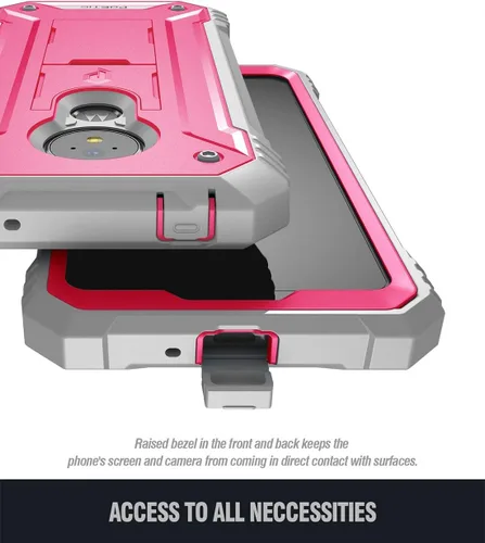 Vista 7 de Funda para Moto G7 Power, funda para Moto G7 Supra, Moto G7 Optimo Maxx, funda resistente de cuerpo completo, protector de pantalla integrado, funda