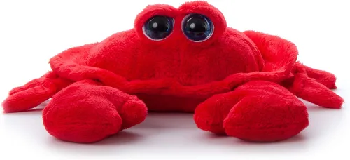 Vista 2 de The Petting Zoo Peluche de cangrejo, regalos para niños, animales del océano de ojos brillantes, juguete de peluche de cangrejo rojo de 9 pulgadas
