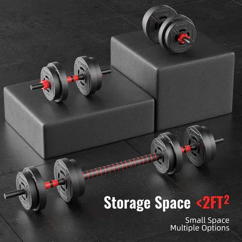 Vista 7 de Fitvids Juego de mancuernas ajustables, juego de pesas rusas de 40/60 libras, multifuncional, portátil, intercambiable, para el hogar, varios estilos