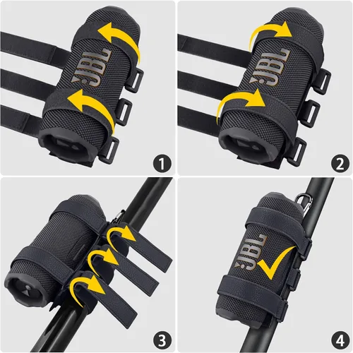 Vista 9 de Funda rígida de camuflaje para JBL Charge 6/Charge 5 y soporte de altavoz ajustable negro