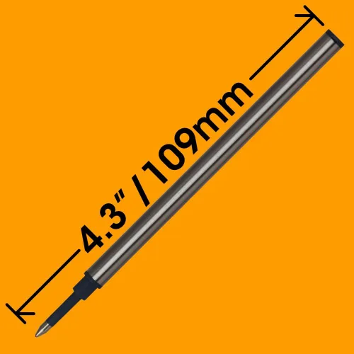 Vista 2 de Jaymo Replacement for Waterman 540951/540961 and Schmidt 5888 - Measures 4.3 in / 109 mm Long - Rollerball Pen Refill - 2 Red