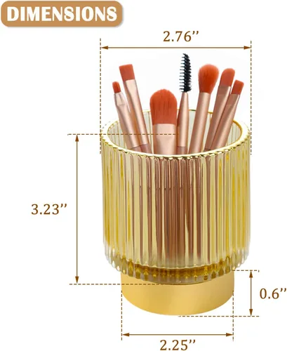 Vista 2 de WHJY Soporte para brochas de maquillaje, organizador de lápiz labial, organizador de cosméticos, 3 pulgadas, organizador de brillo de labios