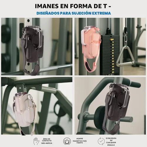 Vista 4 de Bolsa magnética de gimnasio para vasos de 21 a 42 onzas — Se adapta a Stanley, Owala y vasos similares Soporte para botellas manos libres