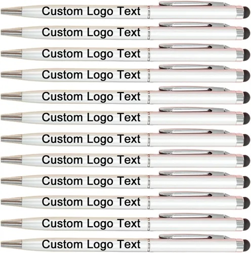 Vista 18 de Bolígrafos personalizados con nombre, icono, logotipo, texto, bolígrafo personalizado con lápiz capacitivo para iglesia de negocios, 100