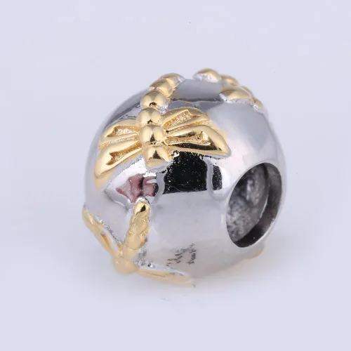 Vista 4 de SOUKISS Encantos de libélula chapados en oro sólido 925 encanto redondo animal para pulsera europea