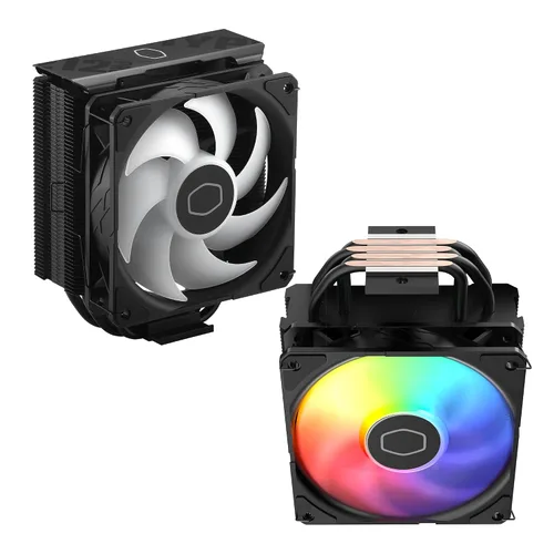 Vista 14 de Cooler Master Enfriador de aire de CPU Hyper 212 RGB Black Edition, ventilador SF120R RGB, 4 tubos de calor CD 2.0, negro metálico anodizado, aletas