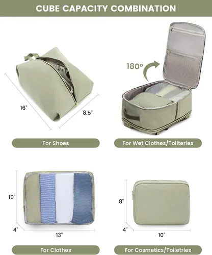 Vista 4 de LOVEVOOK Mochila de Viaje Grande, Mochila de Equipaje de Mano para Aviones, Viajes