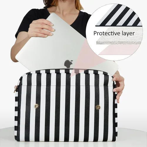 Vista 4 de ECOSUSI Bolsa de hombro para laptop de 13 a 15 pulgadas funda protectora de computadora compatible con MacBook AirPro