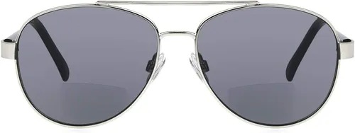 Vista 2 de Sofia Vergara x Foster Grant Women's Carmen Full Lens Sunreaders - Lentes de sol de aviador, montura negra, lentes grises, Way
