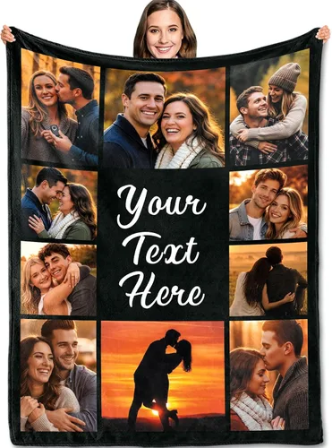 Vista 13 de Yofair - Manta personalizada con imagen y texto "I Love You" para aniversario, regalos, boda, mujeres, hombres, pareja, novio, novia, esposa y esposo