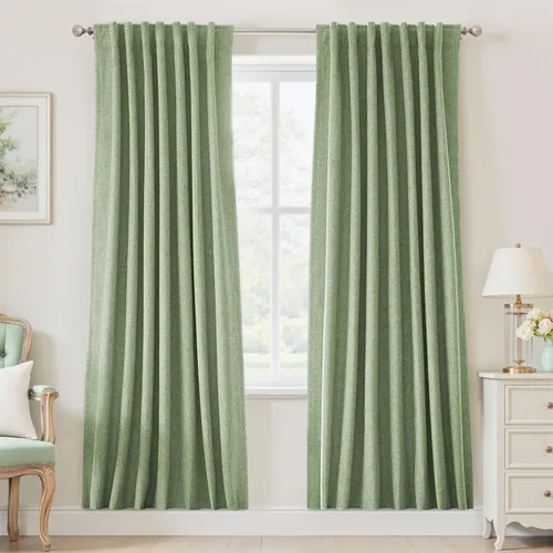 Vista 71 de UHITECH Short Blackout Curtains for Bedroom 24 Inch Long 2 Panels, Beige