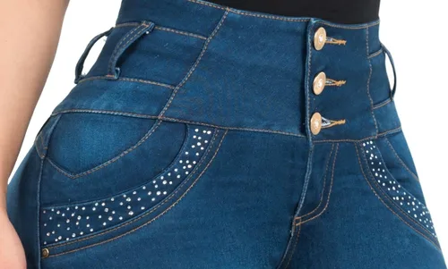 Vista 5 de Fiorella Shapewear Levantador de Butt Mujeres Jeans de Alta Altura Cintura Push Up Levanta Cola Pantalones Colombianos 512DB