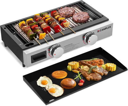 Vista 11 de CAMPLUX Horno de pizza de 17 pulgadas para parrilla con bolsa de almacenamiento y piedra de cordierita de 14.8 x 13 pulgadas, termómetro integrado