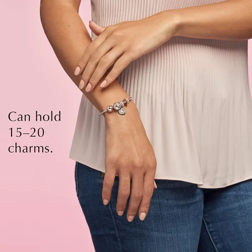 Vista 9 de Pandora - Brazalete de serpiente, brazalete con dijes, joyería Smooth Moments