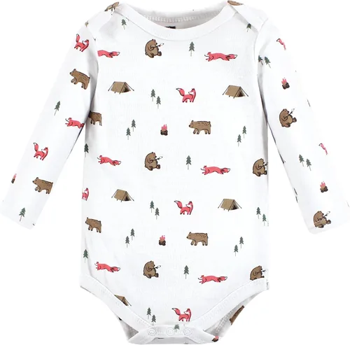 Vista 4 de Hudson Baby Body unisex de algodón de manga larga, para bebé