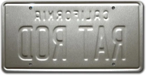 Vista 2 de California Vintage Varilla de rata Placa de matrícula estampada de metal