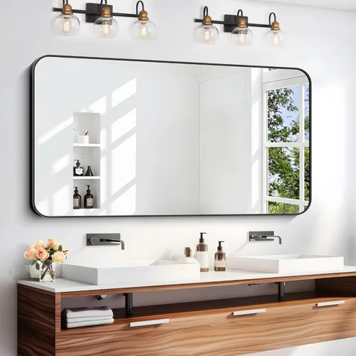 Vista 56 de DESBING 16"x20" Bathroom Mirror for Over Sink, Black Framed Wall Mirror Negro