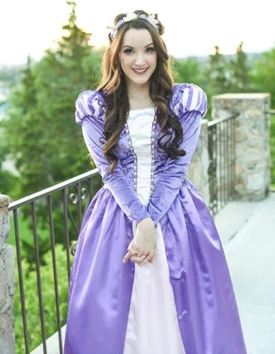 Vista 9 de Little Adventures Disfraz de Rapunzel encantado para mujeres adultas, Morado