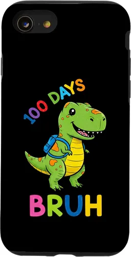 Vista 18 de Bruh 100 Days of School Dinosaur Kids Girls Boys Case for iPhone 17