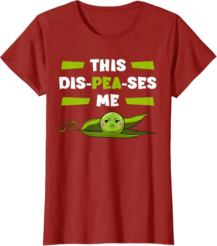 Vista 20 de Camiseta de semilla vegetariana de guisantes con flor de planta Dis-Peas-Ses Me, Negro