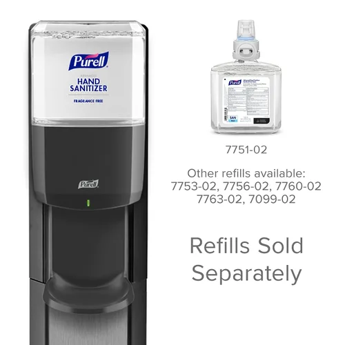 Vista 7 de Purell ES8 Desinfectante de manos Soporte de piso Paneles de grafito y plata - 7318-DS-SLV
