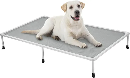 Vista 14 de [Usado] Veehoo Cama elevada para perros a prueba de masticaciones, cuna elevada para mascotas, malla transpirable, lavable y antideslizante para Azul