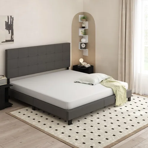 Vista 2 de Furinno Tidur - Colchón de espuma viscoelástica de gel refrescante, 6 pulgadas, tamaño King, color blanco