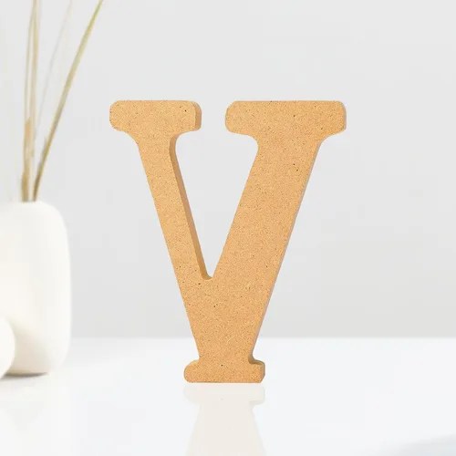 Vista 11 de AOCEAN Letras de madera diseñables de 4 pulgadas, letras de madera sin terminar para decoración de pared, letras decorativas de pie en rodajas