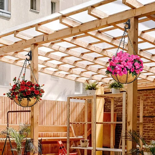 Vista 4 de Lewufe Ganchos para Luces de Cadena para Exteriores, Ganchos de Tornillo para Colgar Luces de Navidad, Ganchos Colgantes para Luces de Patio, Cable