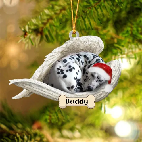 Vista 50 de Afghan Hounds - Adorno de Navidad con alas de ángel durmiente, recuerdo personalizado para perros 2024, adorno de forma acrílica, regalos