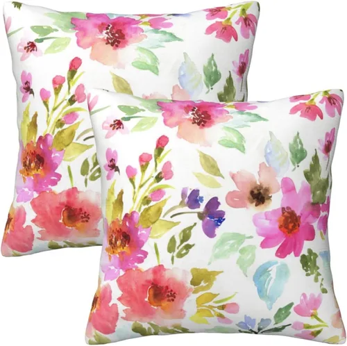 Vista 11 de Juego de 2 fundas de almohada de árbol de bosque natural, fundas de almohada de algodón de 16 x 16 pulgadas, fundas de almohada de algodón